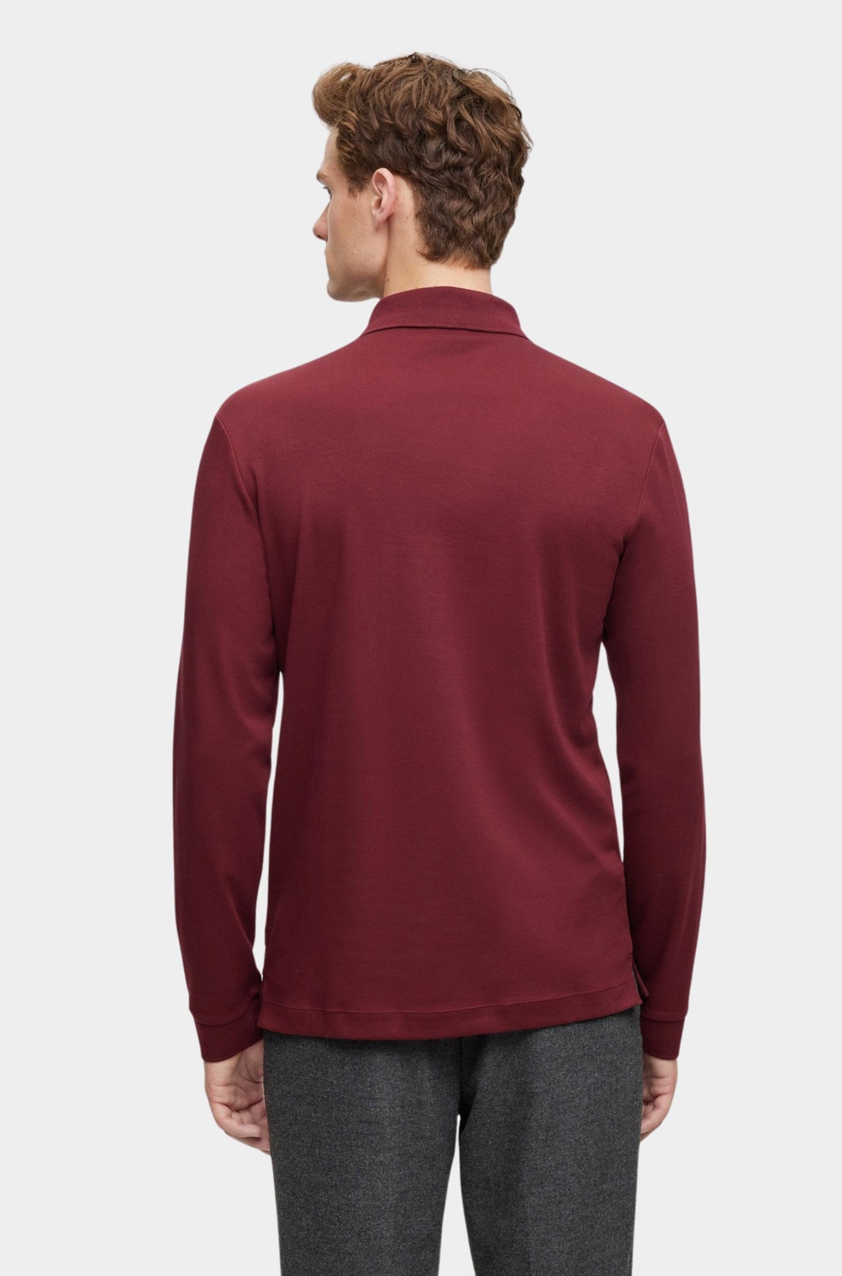 BOSS Black Polo lange mouw Rood Pado 30 10241542 01 50468392/602