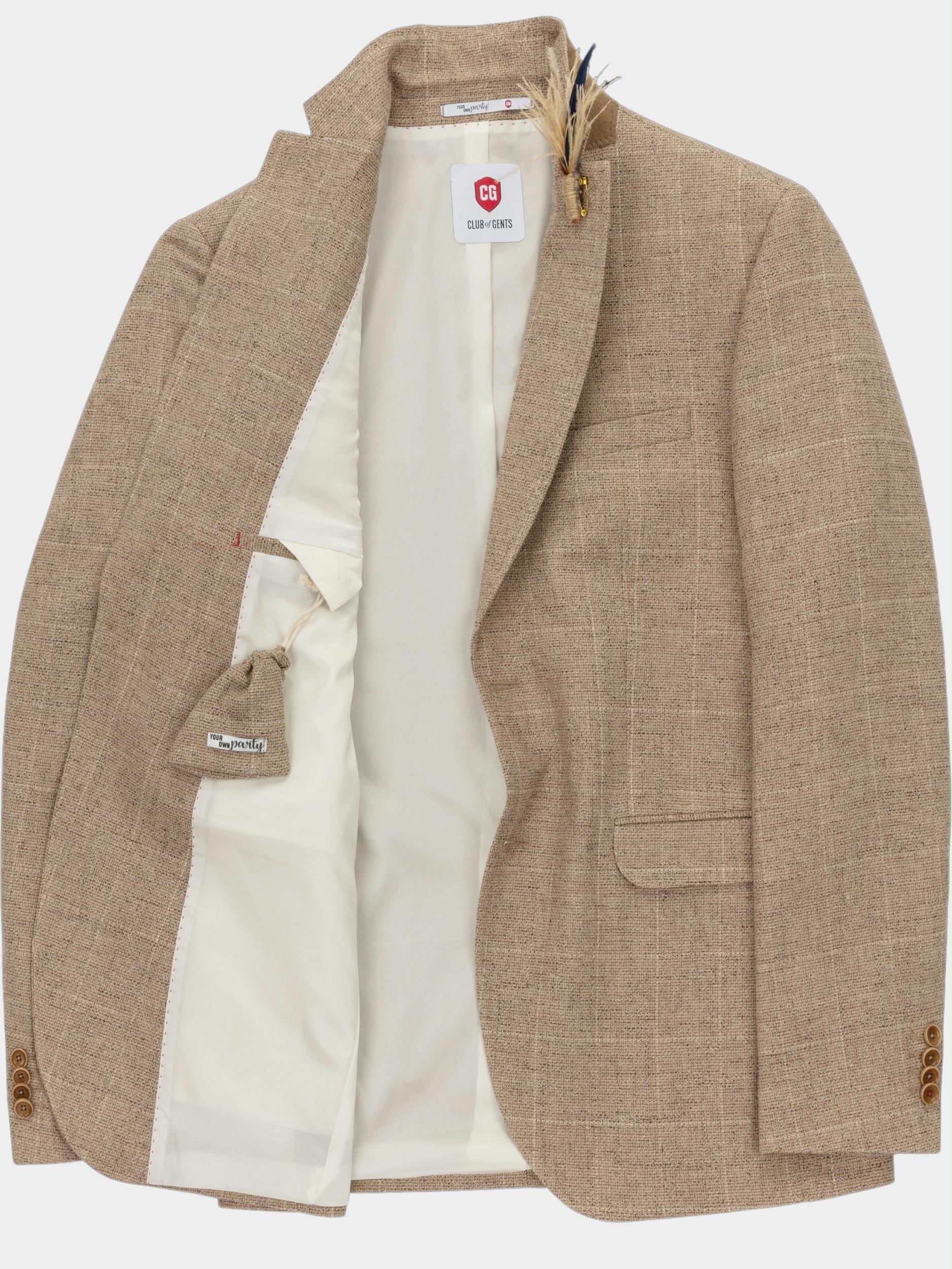 Club of Gents Colbert Mix & Match Beige Colbert in beige met ruit 15.004S3-225222 CG Paul SV/22