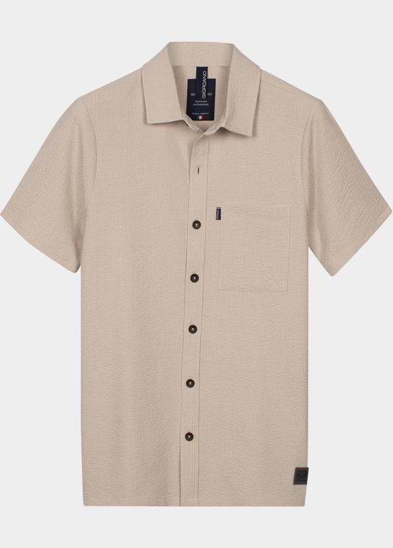 Giordano overhemd korte mouw heren Wit Puglia Short Sleeve Shirt Tec 616005/81