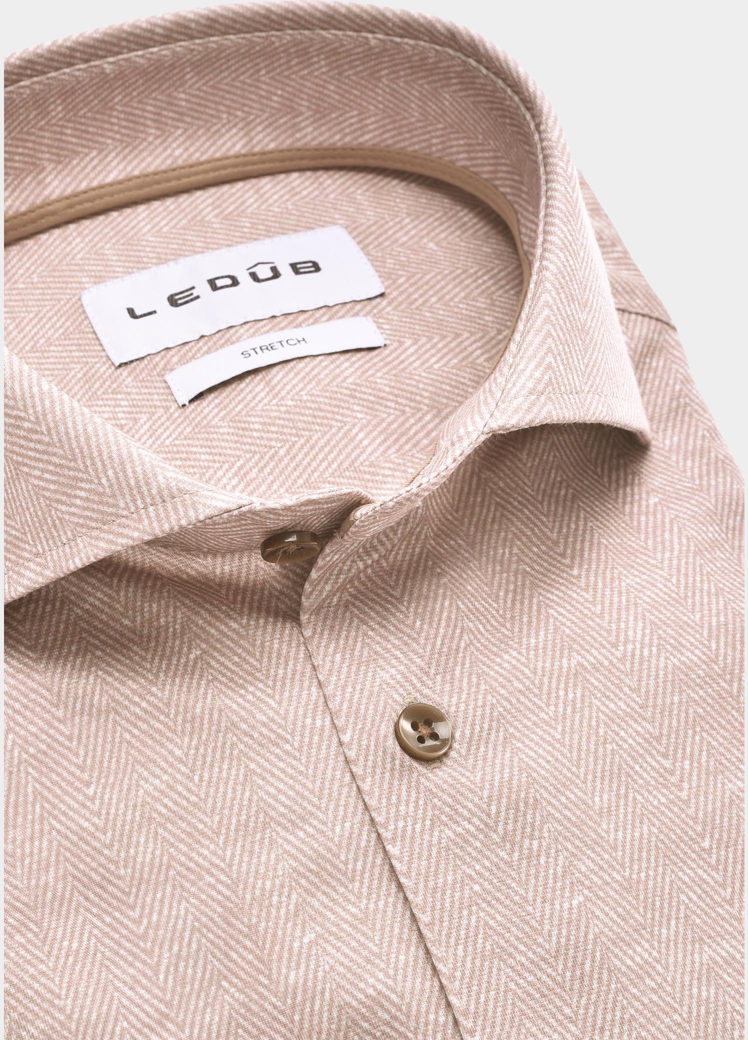 Ledub Zakelijk overhemd heren Bruin SF5 0143640/620-650-000