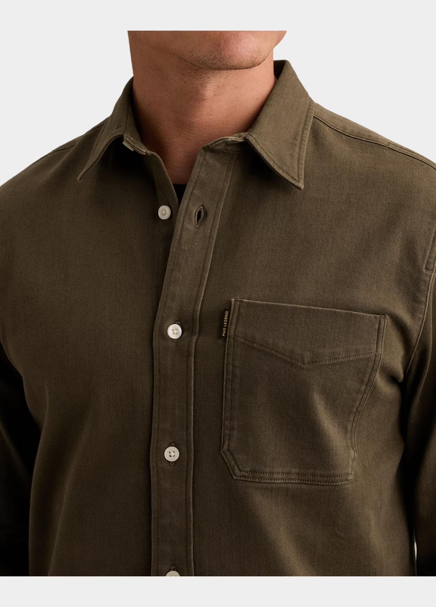 PME Legend Overhemd heren Groen Long sleeve shirt Colored Den PSI2609258/8039