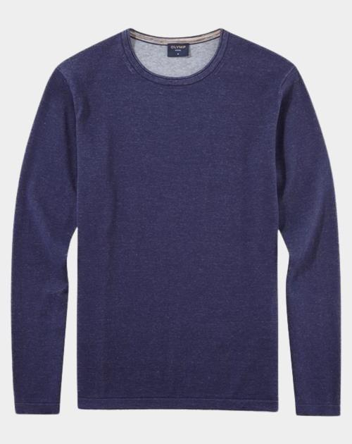 Olymp Pullover Blauw Rundhals Strick 535585/18