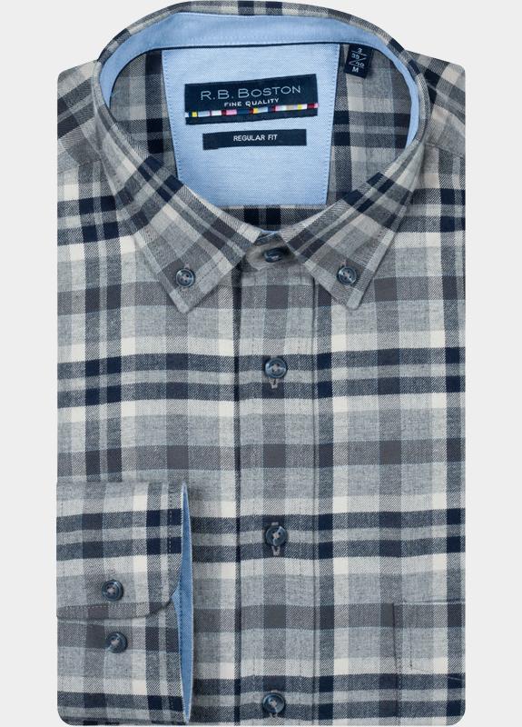 R.B. Boston Casual hemd lange mouw Blauw Franklin LS Button Down 527670/66