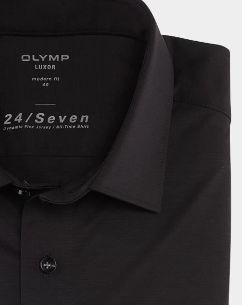 Olymp Business hemd korte mouw Zwart Luxor 24/Seven 120262/68
