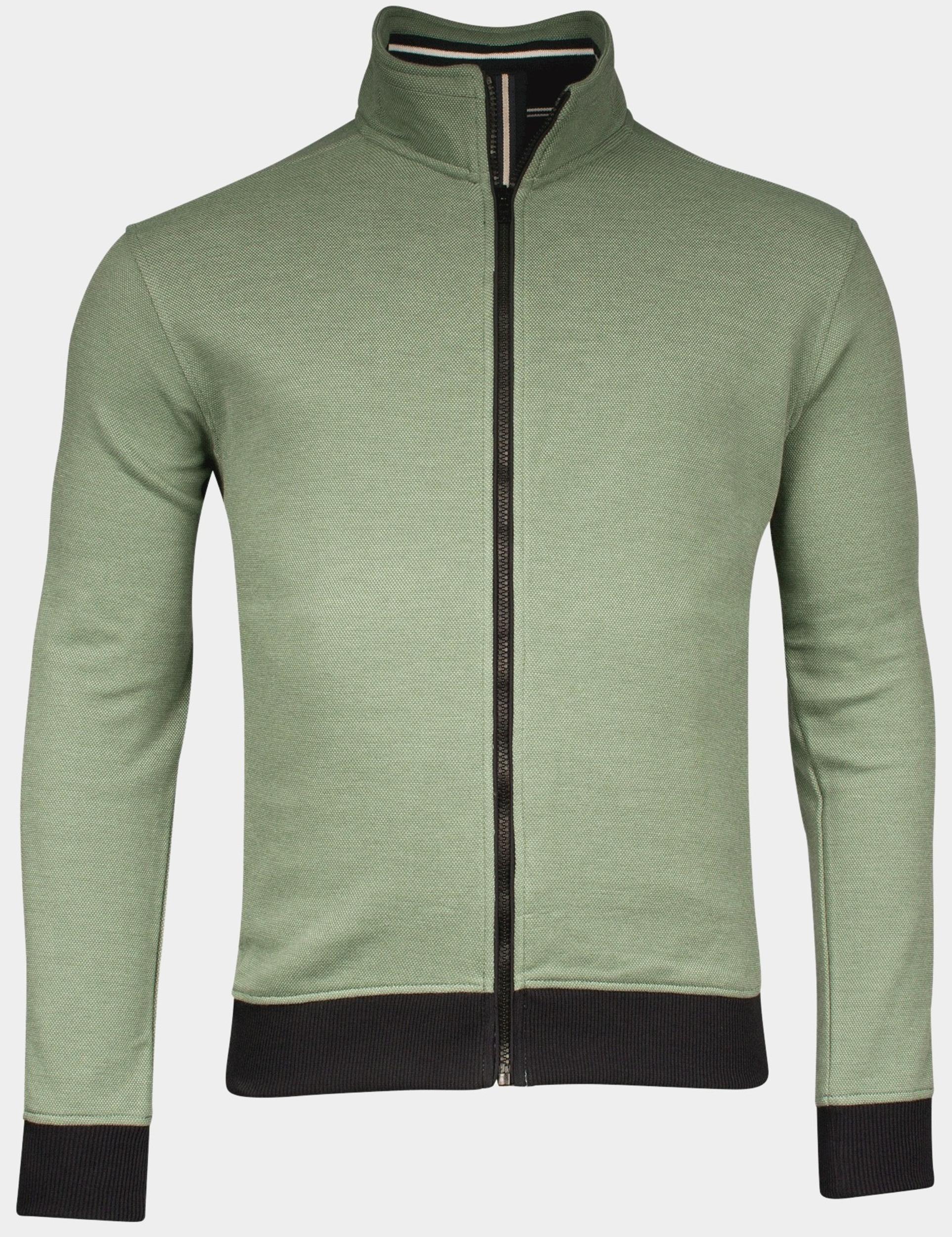 Baileys Vest Groen Sweat Cardigan Zip  2-tone ox 512258/74
