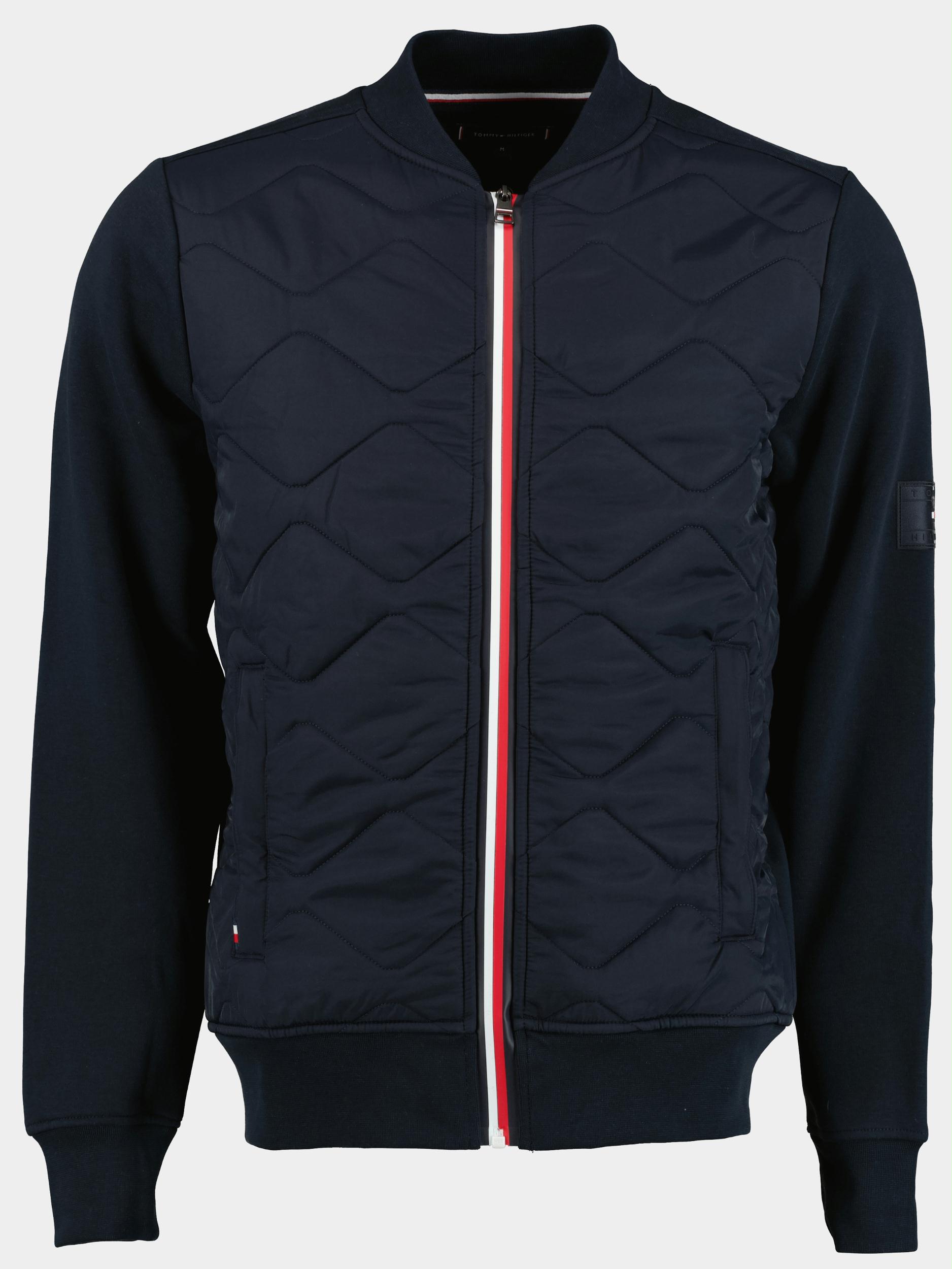 Tommy Hilfiger Zomerjack Blauw Mix media bomber MW0MW30010/DW5