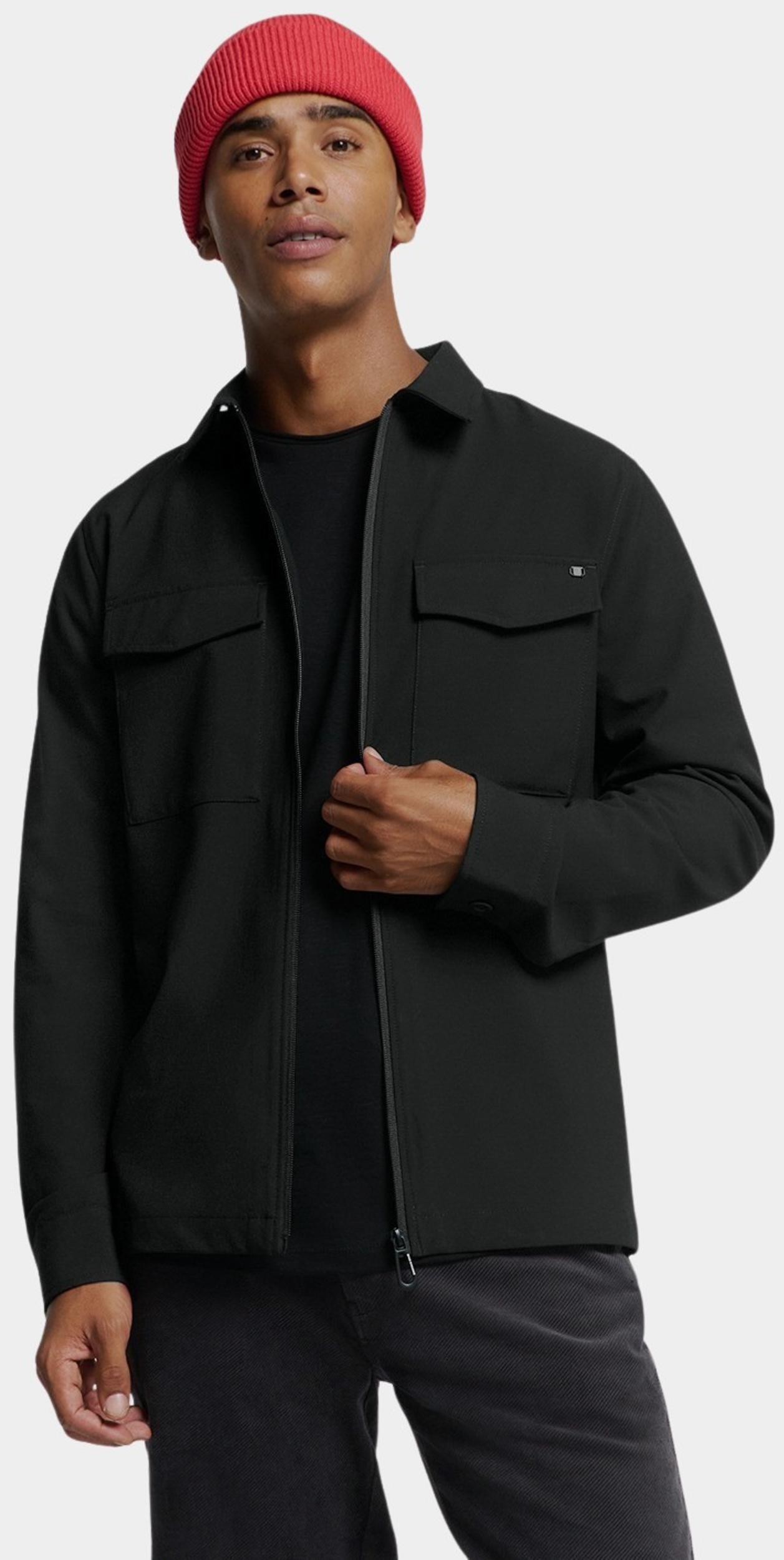 No Excess Zwart Overshirt Zip Closure Stretch 25510802/020