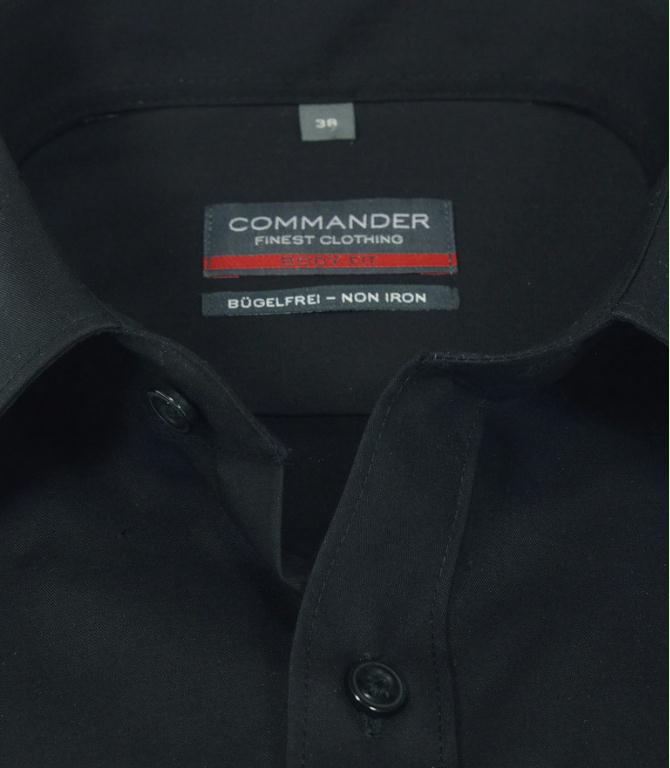 Commander Business hemd lange mouw Zwart NOS-Cityhemd Body Fit 1/1 Arm 213009307/900