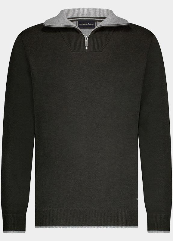 Scotland Blue Pullover Groen Age Halfzip Pullover SPE25305AG31SB/357 forest