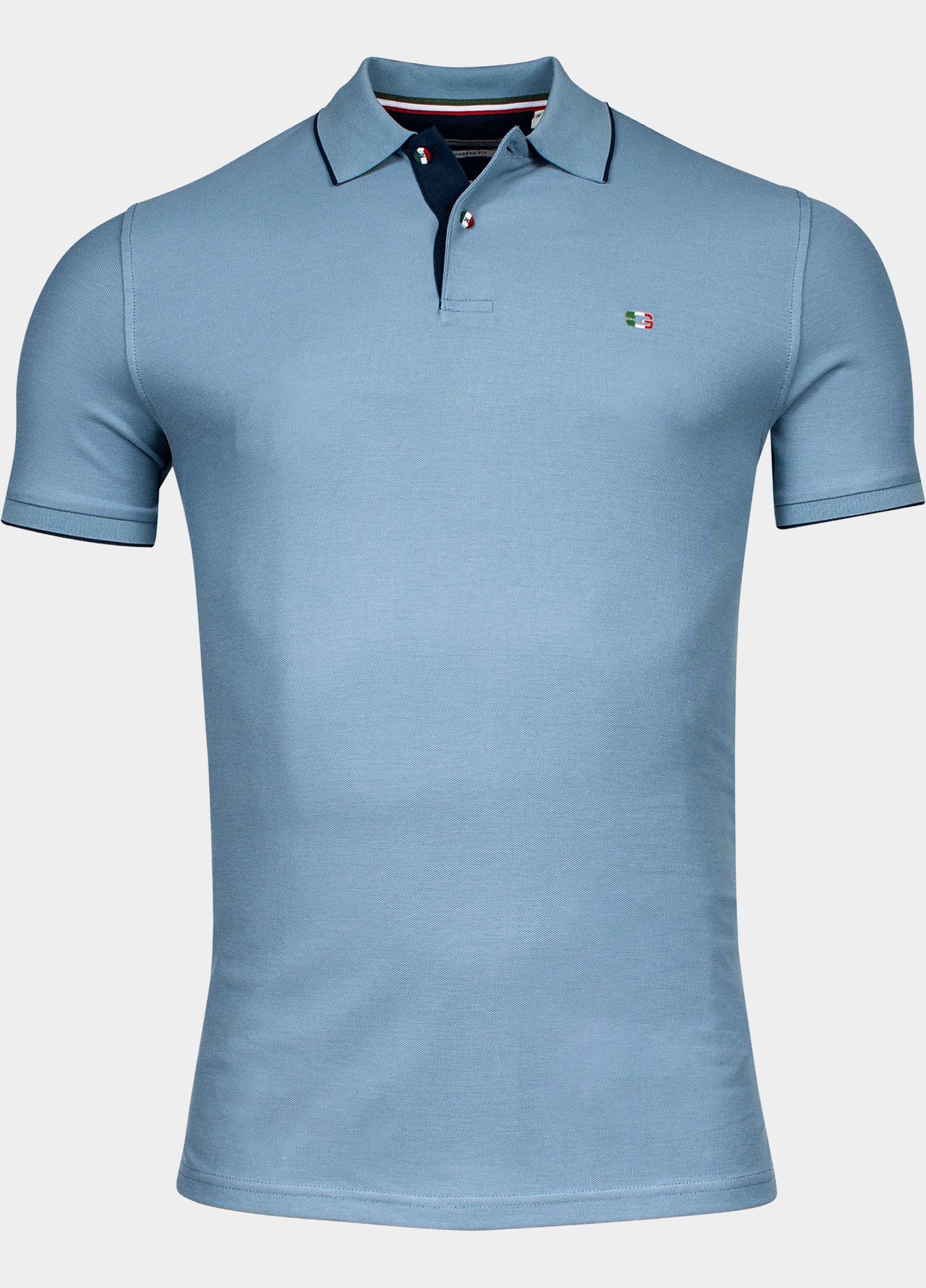 Giordano Polo heren Blauw Nico Signature Polo SS Pique 416587/62