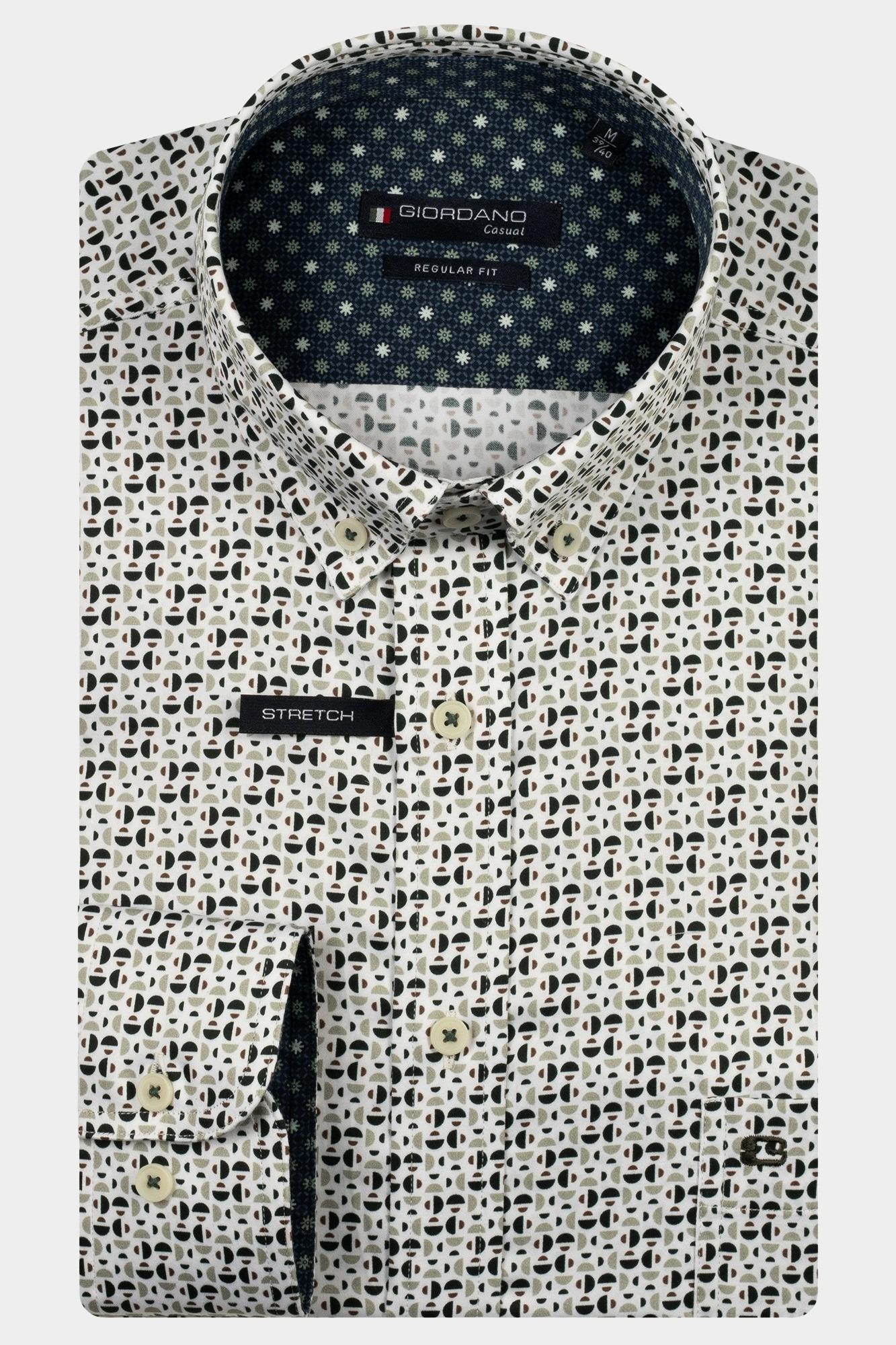 Giordano Casual hemd lange mouw Groen Ivy long sleeve button down S 527046/70