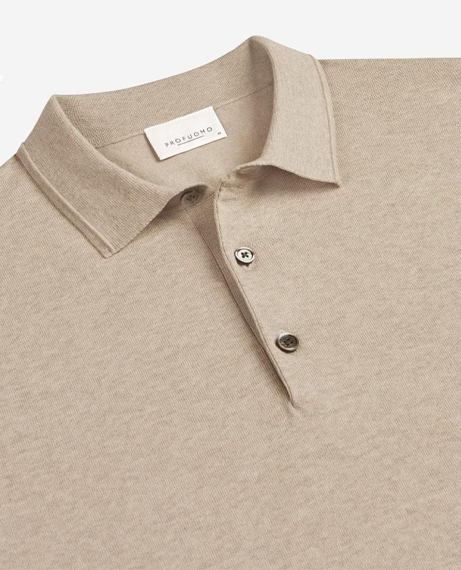Profuomo Polo korte mouw Beige  Knitted PPWD10001J/F