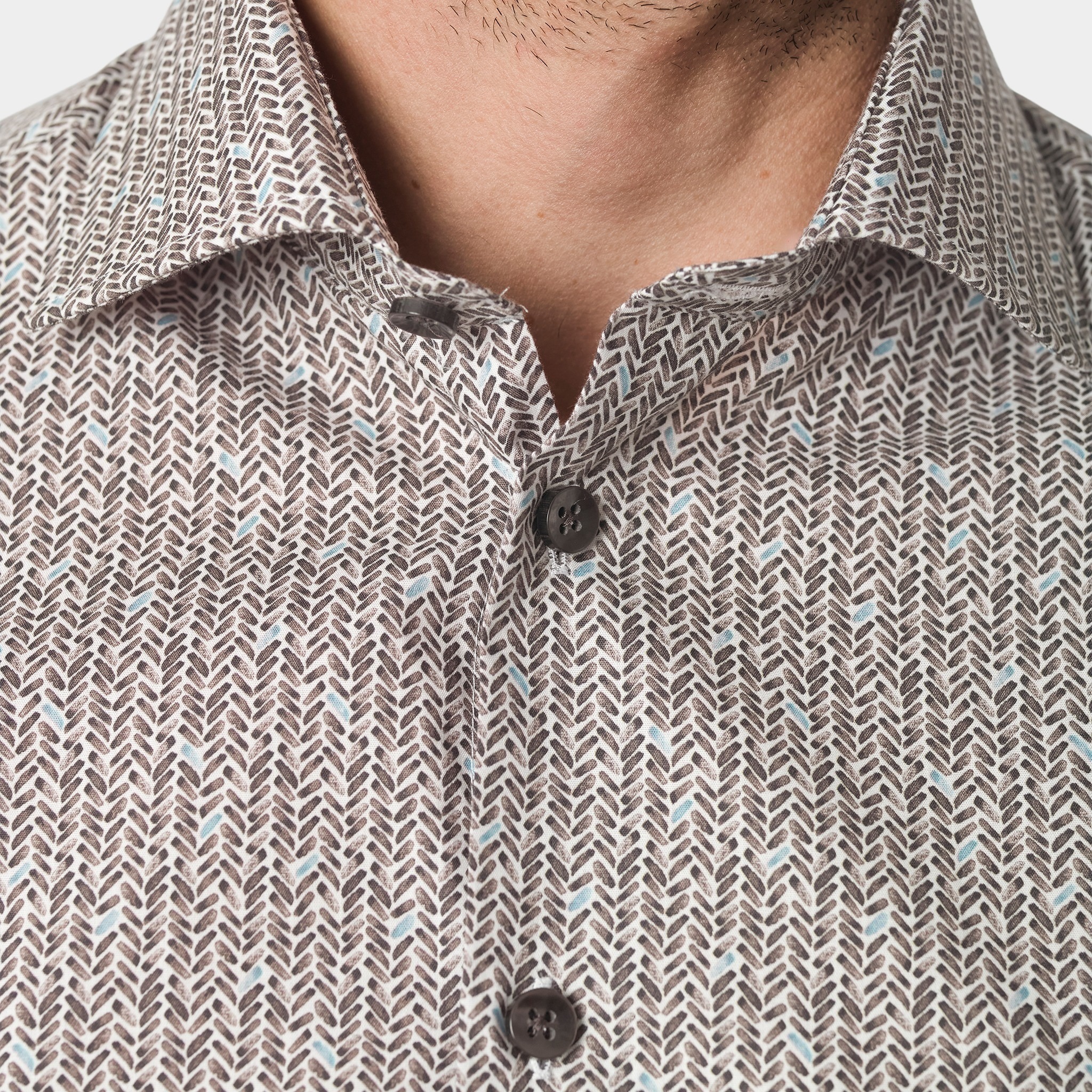 Ledub Business hemd lange mouw Bruin LE24204 MFN 5 0142595/680-000-000