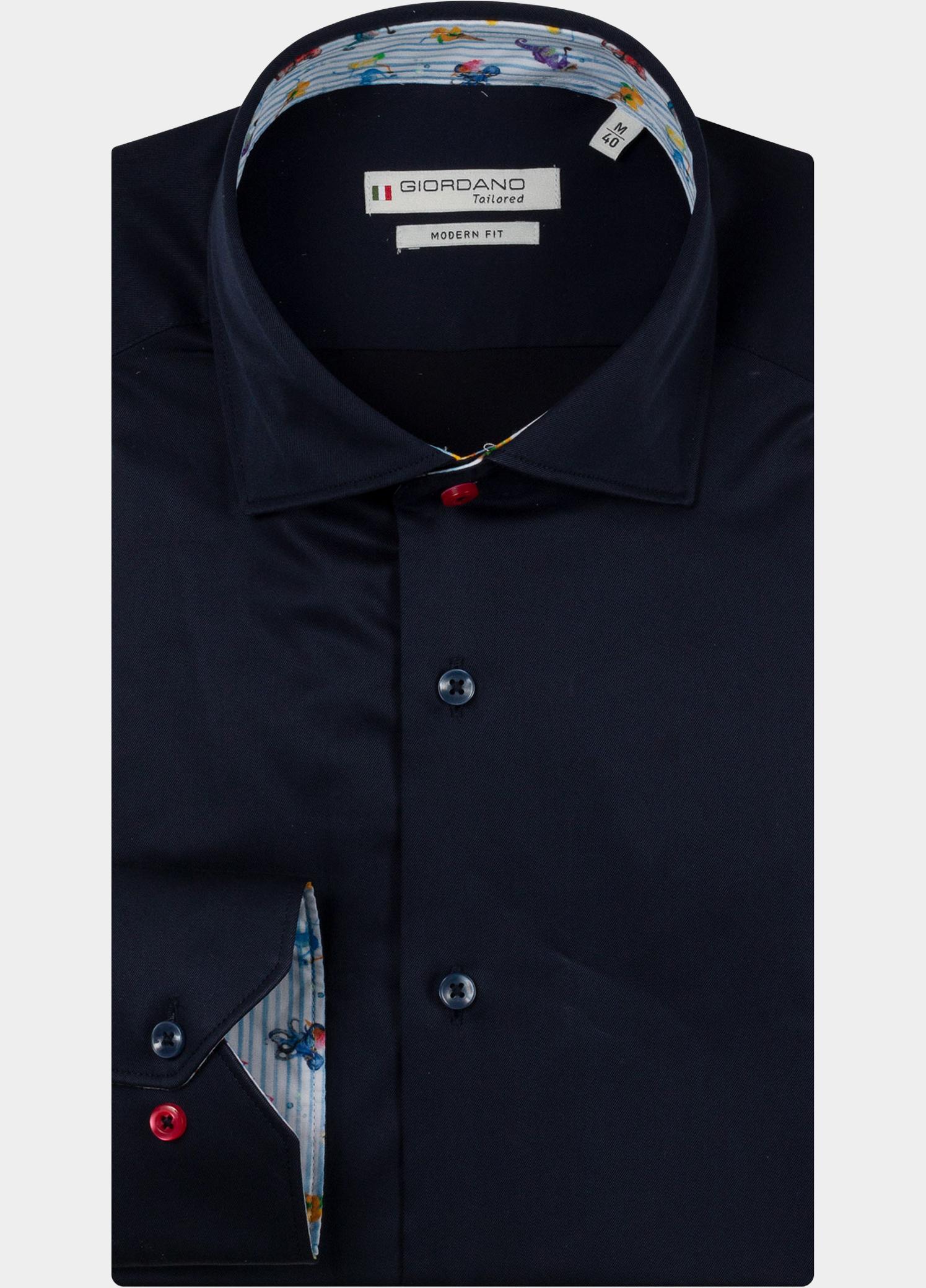 Giordano Overhemd heren Blauw Locarno Row Long Sleeve Semi 617816/60