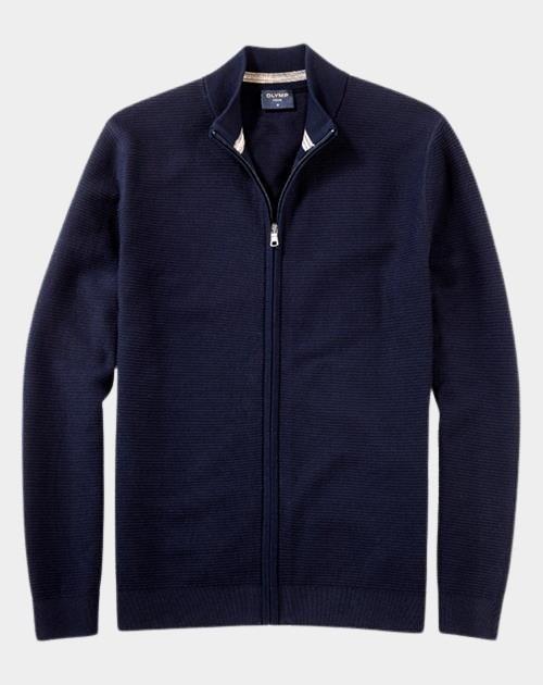 Olymp Vest Blauw Jacke Strick 530246/18