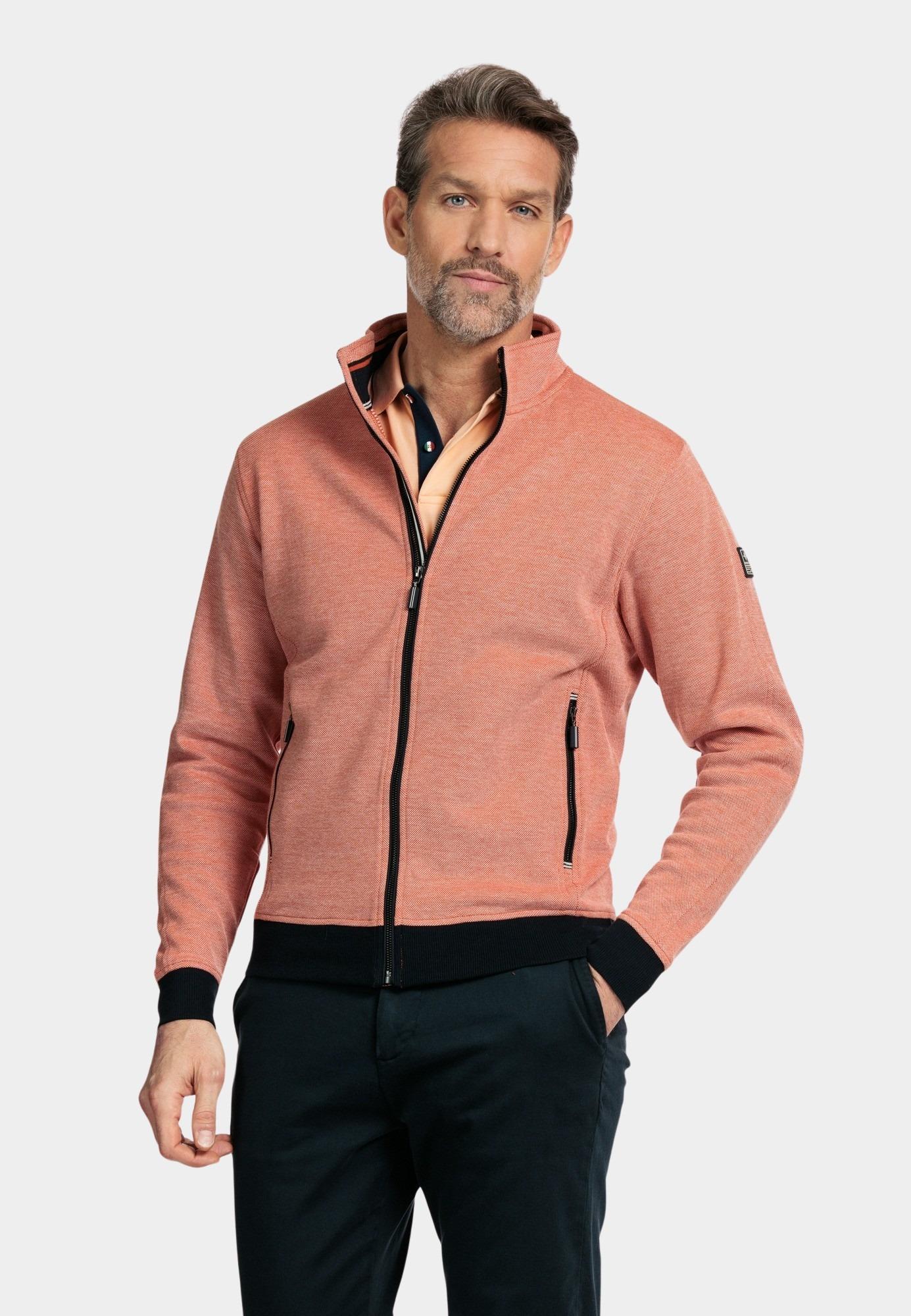 Baileys Vest Oranje Sweat Cardigan Zip  2-tone ox 412236/29