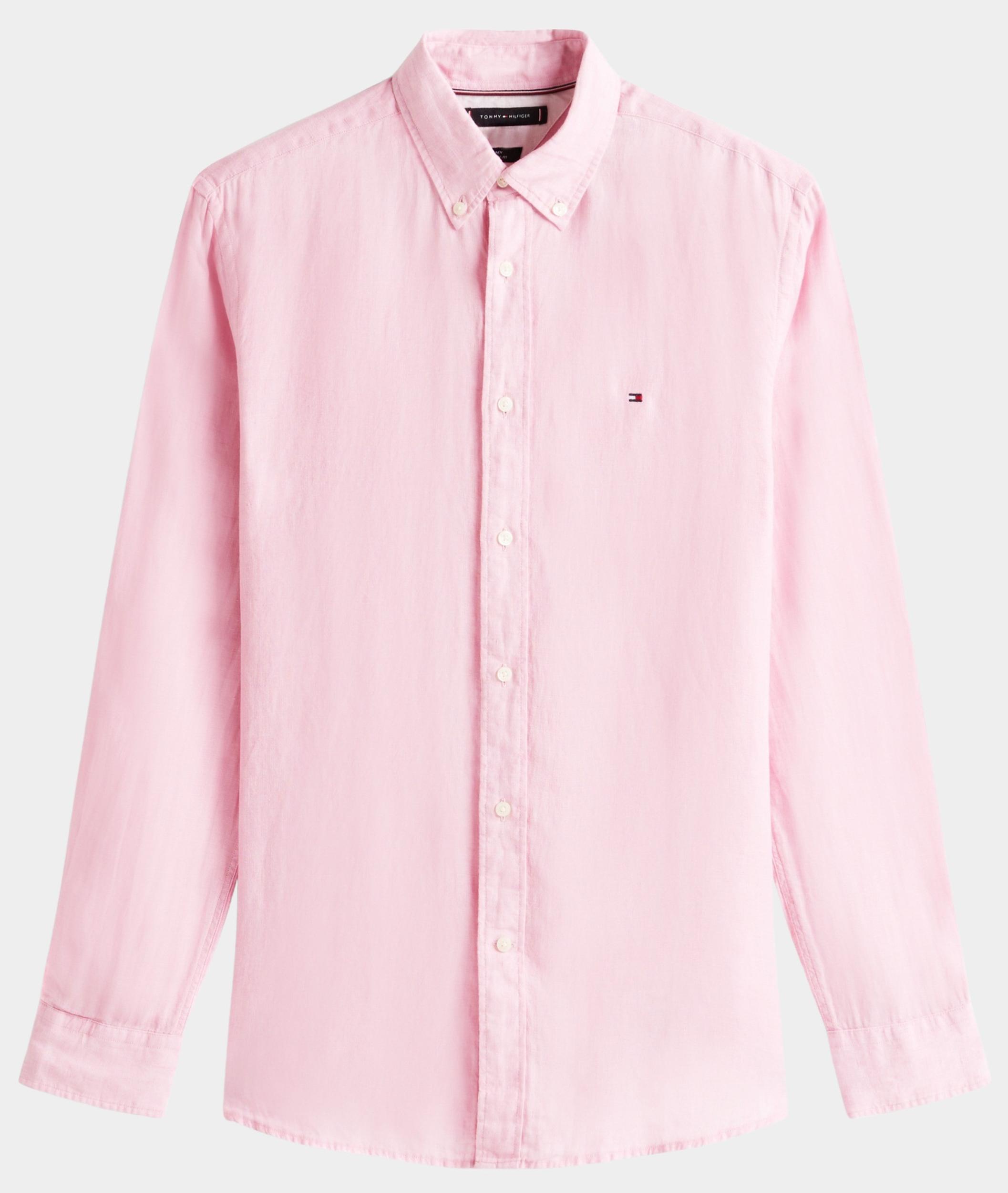 Tommy Hilfiger Casual hemd lange mouw Roze Pigment Dyed LI Solid RF Shirt MW0MW34602/TOL