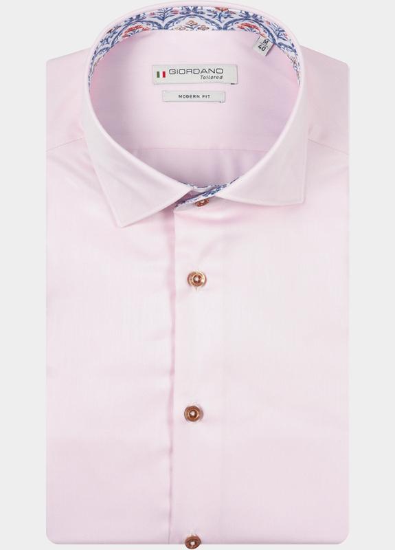 Giordano Overhemd heren Roze Locarno Row Long Sleeve Semi 617818/51