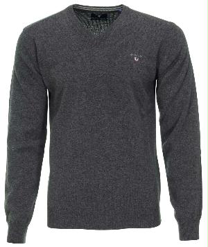Gant Pullover Grijs Super Fine Lambswool V-Neck 86212/95
