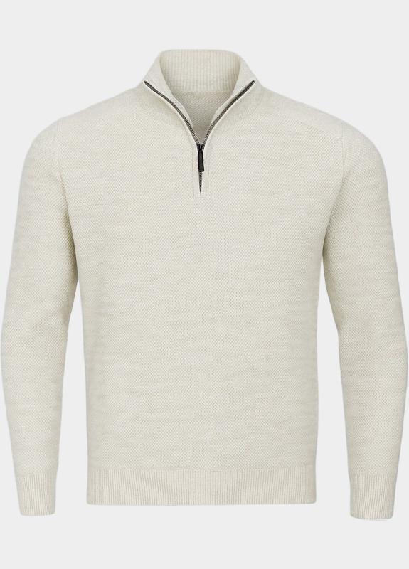 Innocente Half Zip Beige met ingebreide structuur INCT 1164/Beige