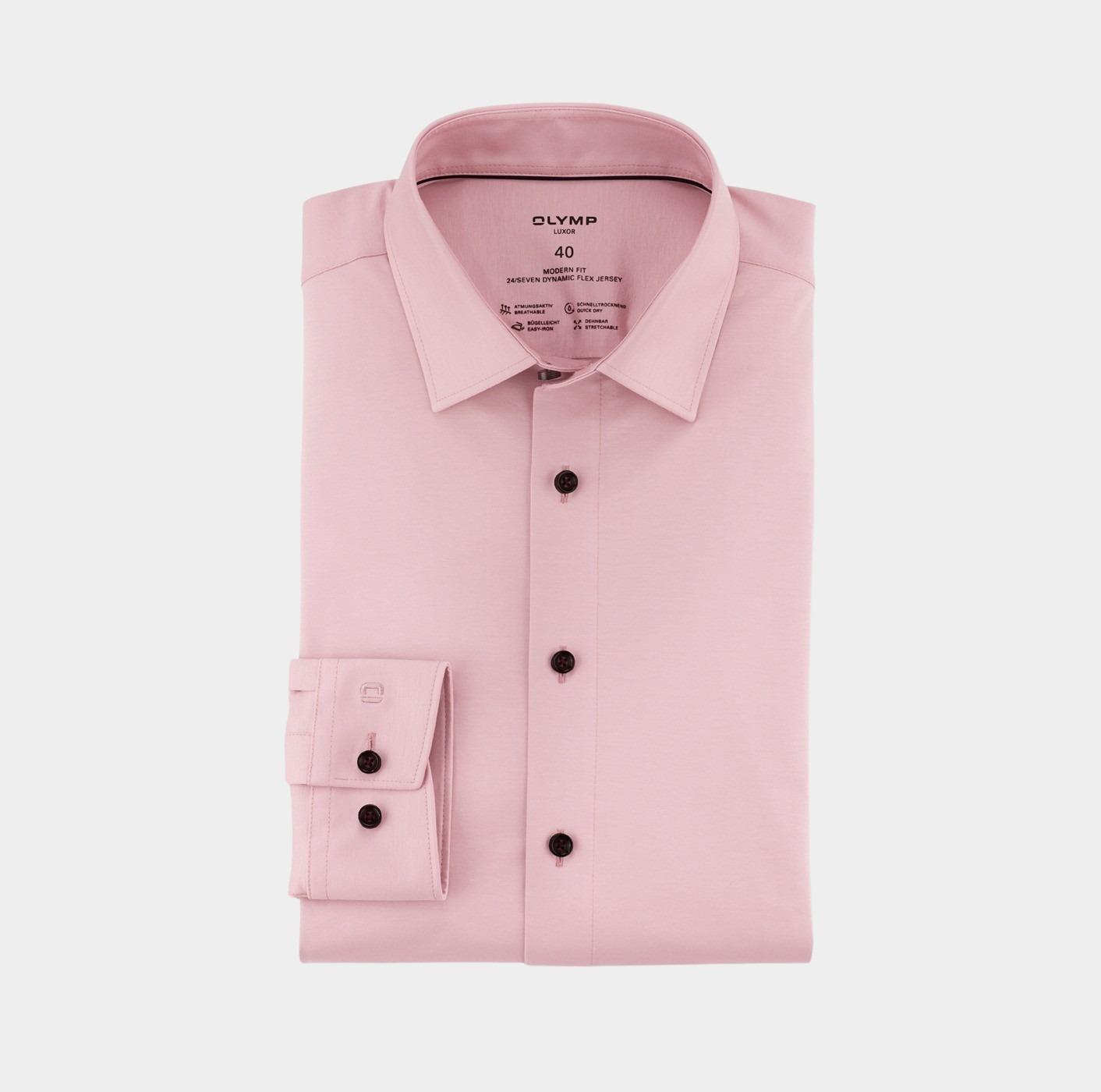 Olymp Business hemd lange mouw Roze Luxor 24/Seven 120264/93