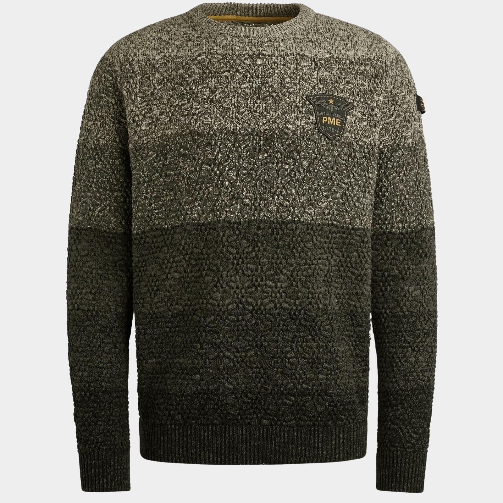 PME Legend Pullover Grijs R-neck gradient knit PKW2509334/8039