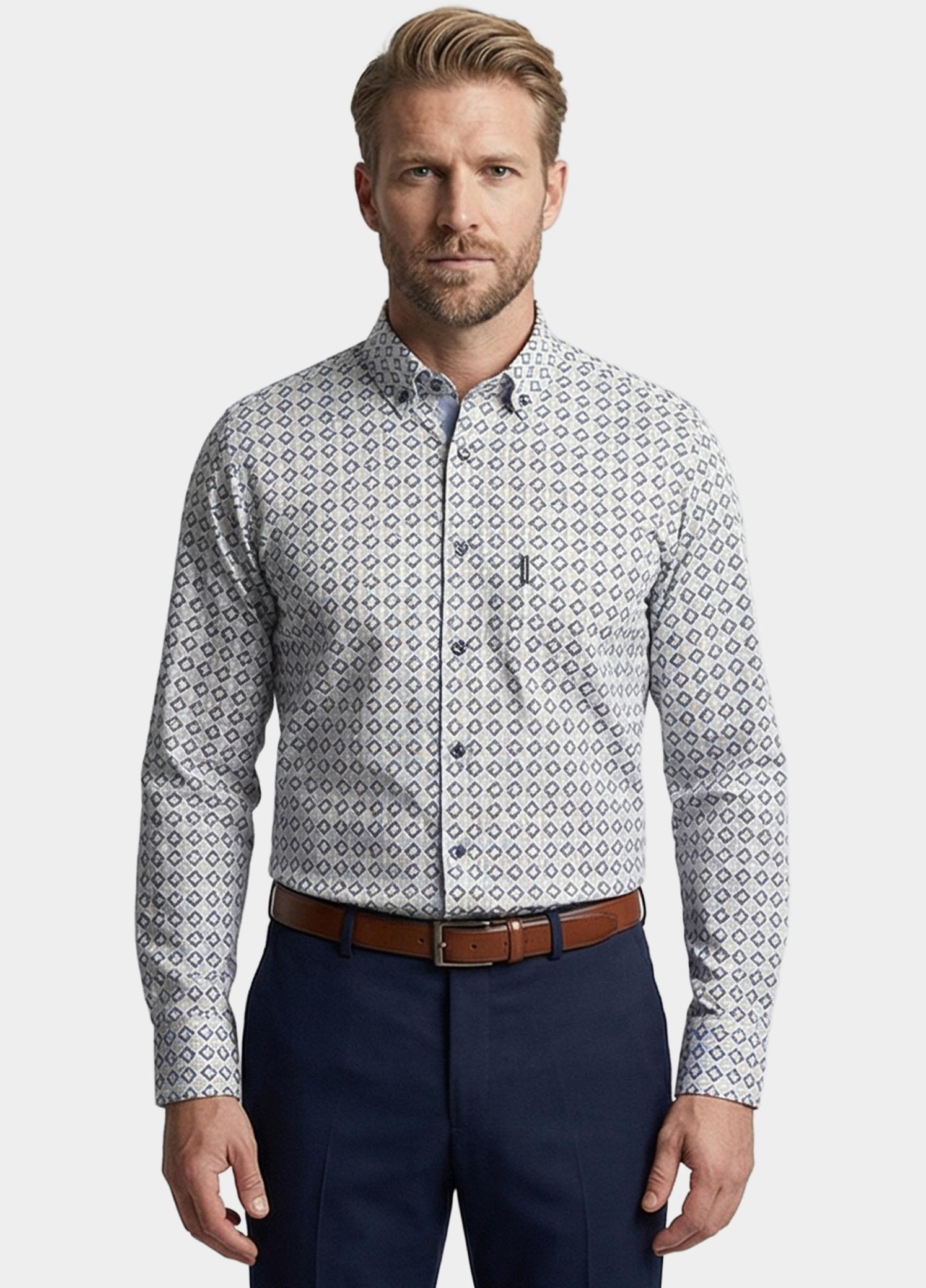 Giordano Overhemd heren Blauw Ivy Long Sleeve Button Down S 617024/60
