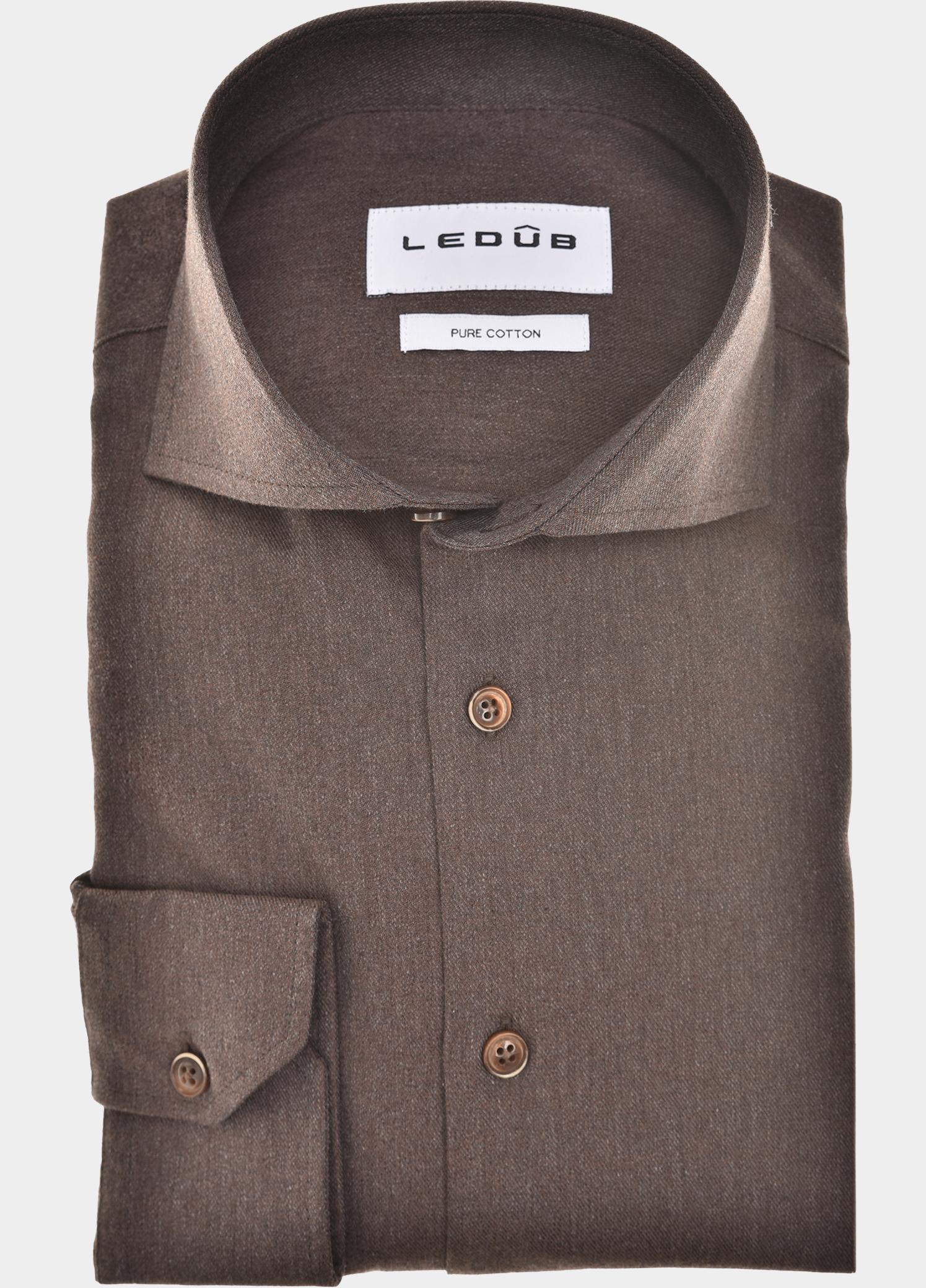 Ledub Zakelijk overhemd heren Bruin MFN5 0143560/680-000-000