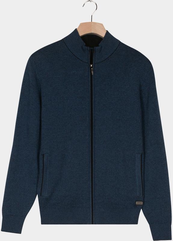 Baileys Vest Blauw Cardigan Zip  all-over 2-tone 522009/655