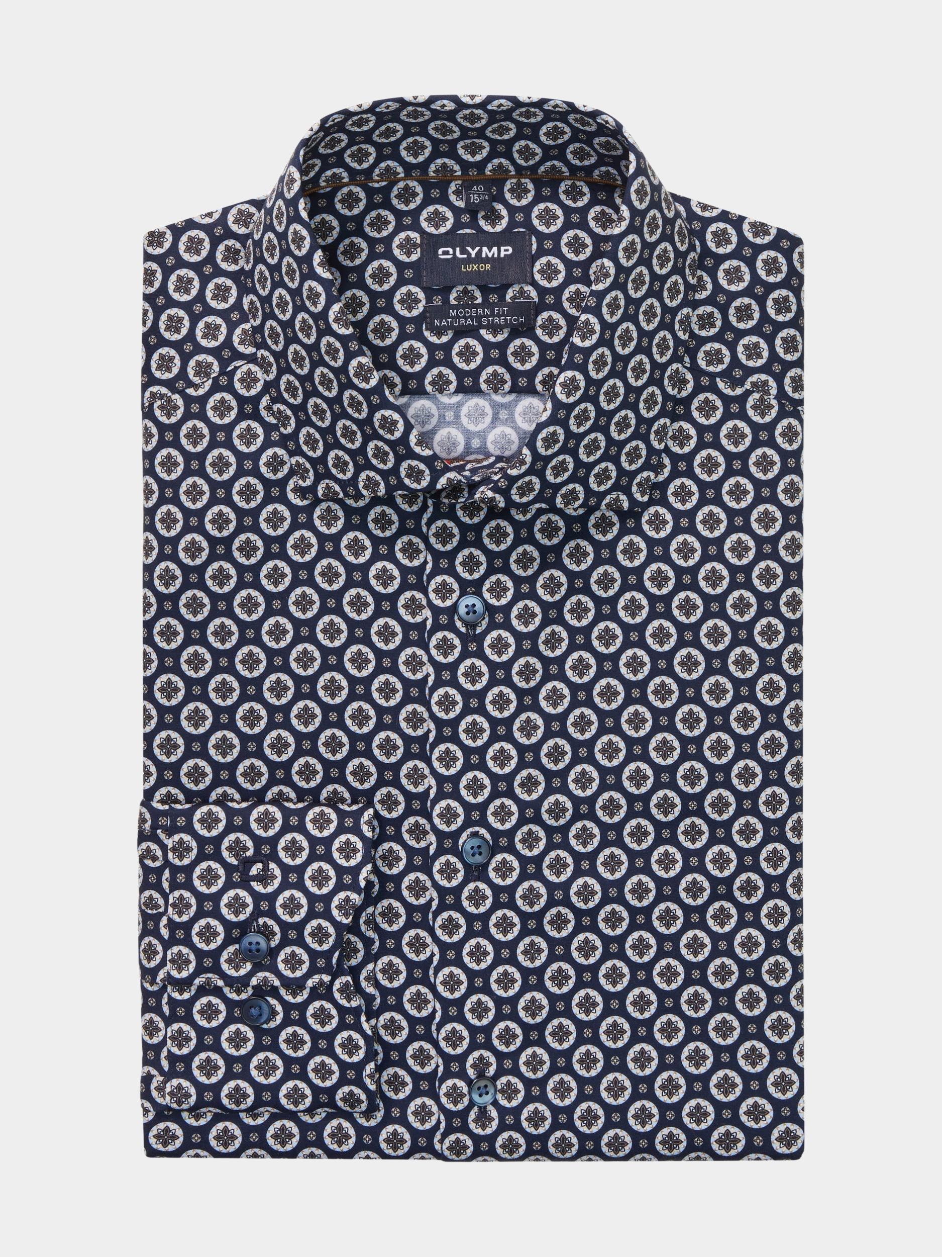 Olymp Business hemd lange mouw Blauw Luxor 131484/18
