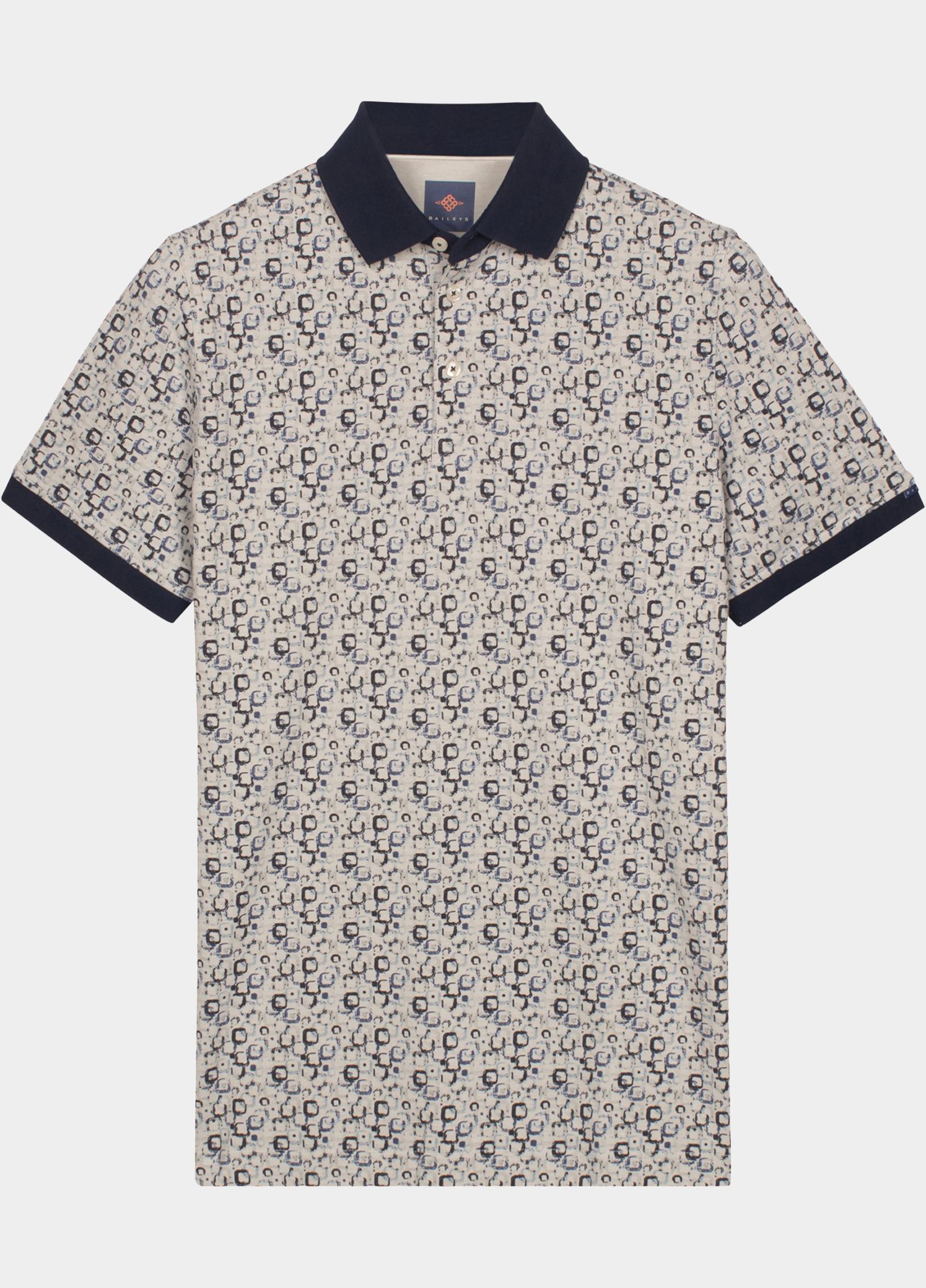 Baileys Polo heren Grijs Poloshirt  2-tone Pique, prin 615228/92