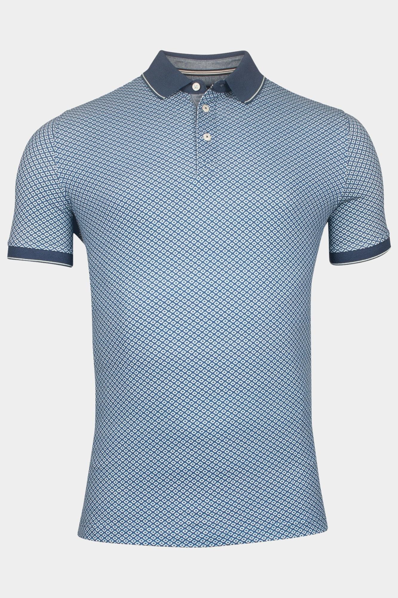 Baileys Polo korte mouw Blauw Poloshirt Pique with all over 515224/95
