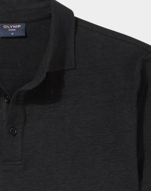 Olymp Polo korte mouw Zwart Linen Polo 542952/68