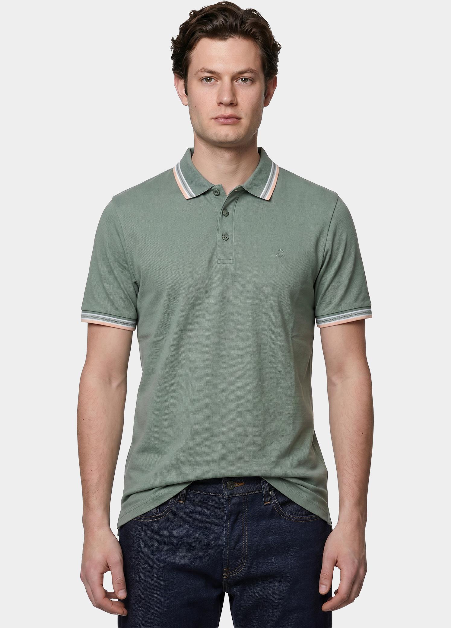 Scotland Blue Polo heren Groen Brick Polo Plain Contrast Col SPE25108BR06SB/361 sea green