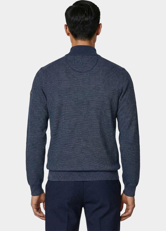 Baileys Half Zip Blauw Pullover 1/2 zip  2-tone Jacq 618450/69