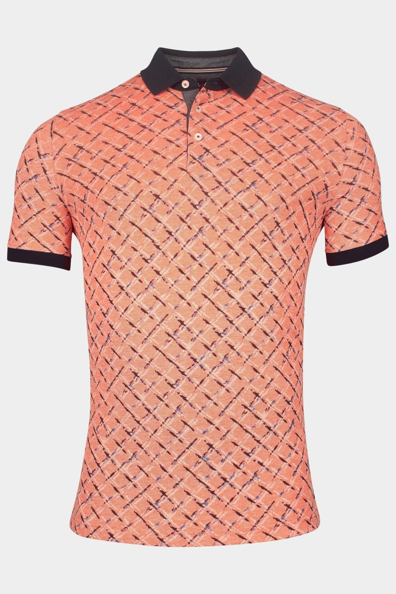 Baileys Polo korte mouw Oranje Poloshirt  2-tone Pique all o 515228/29