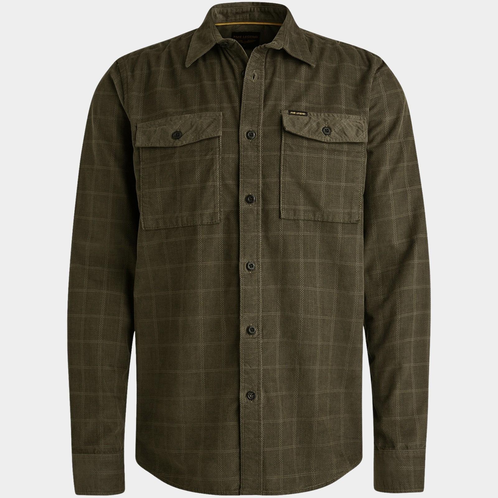 PME Legend Overshirt Groen LONG SLEEVE SHIRT Fine Cordur PSI2509242/8039