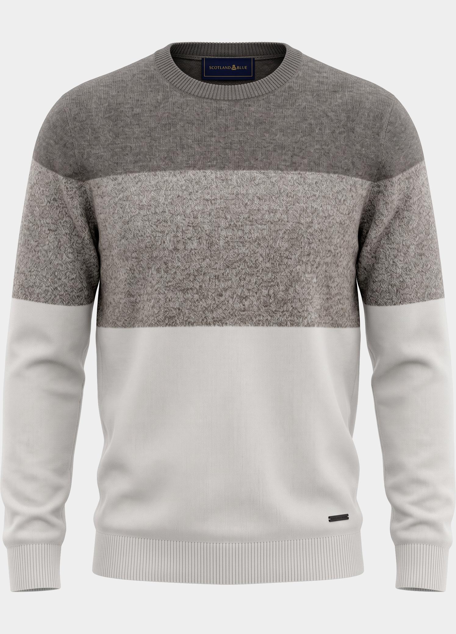 Scotland Blue Pullover heren Grijs Jeremy R-neck Pullover SPE26305JE24SB/2501