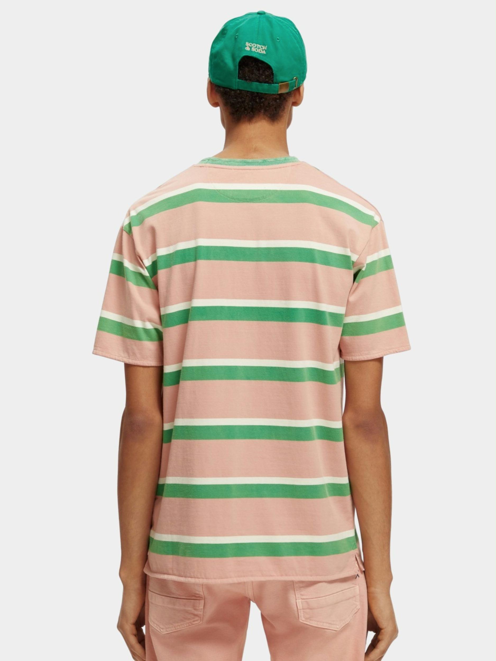 Scotch & Soda T-shirt korte mouw Roze Yarn dye stripe tee 171696/6071