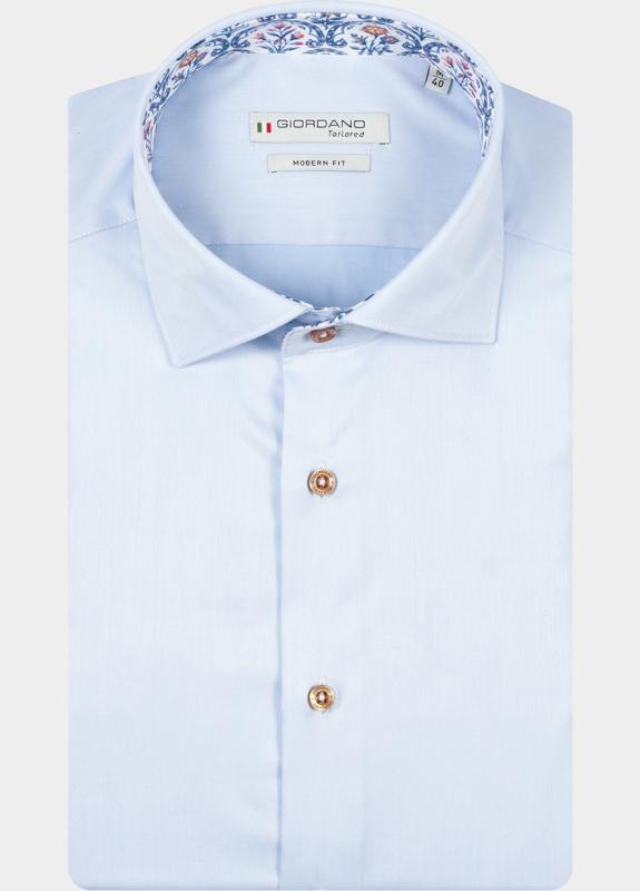 Giordano Overhemd heren Blauw Locarno Row Long Sleeve Semi 617818/61