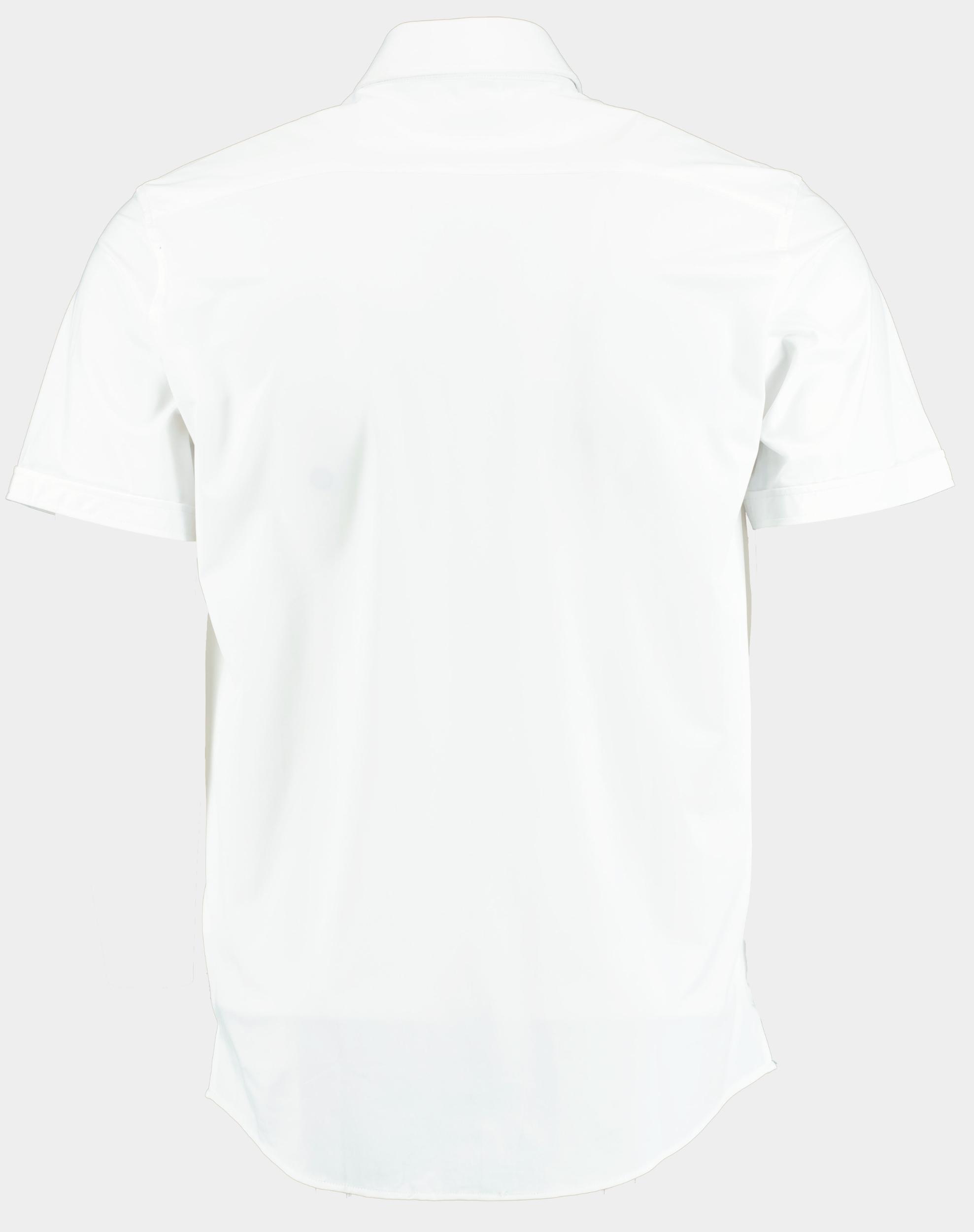 Bos Casual hemd lange mouw Wit Tecnical shirt LM 42570025A/100 White