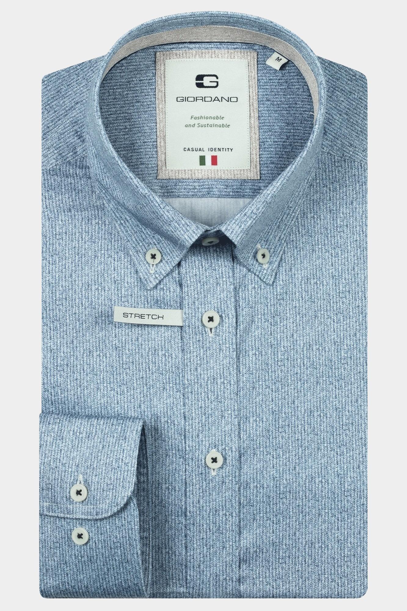 Giordano Casual hemd lange mouw Blauw Loretto long sleeve button do 527826/67