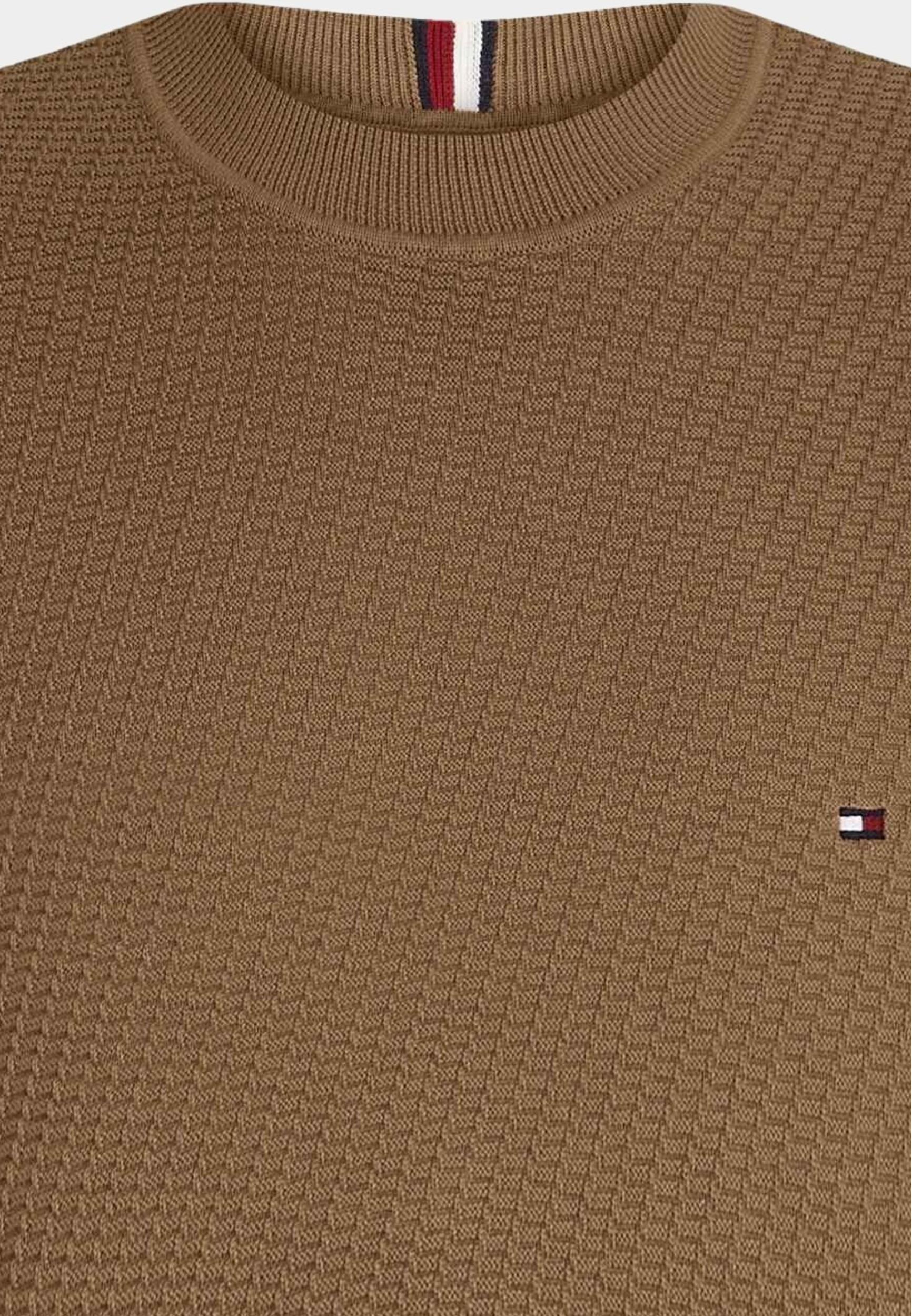 Tommy Hilfiger Pullover Bruin Rectangular Structure Crew Nk MW0MW33131/GWJ