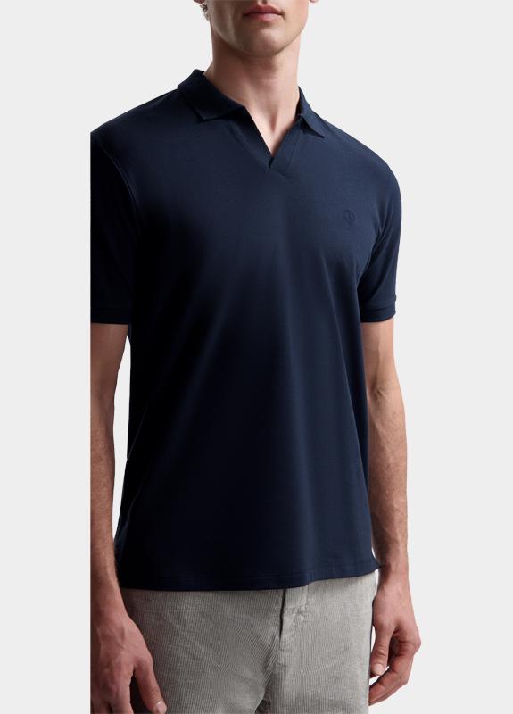 Dstrezzed Polo korte mouw Blauw Bowie V-Neck Polo 240022/649