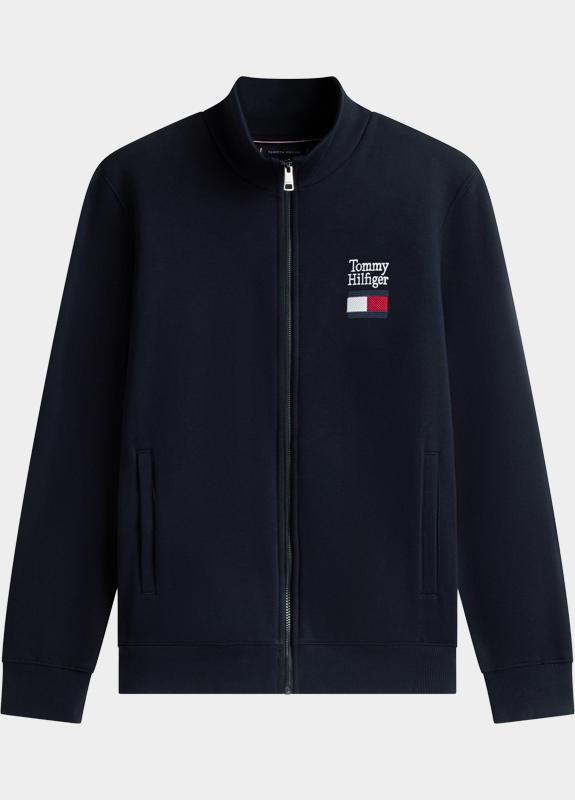 Tommy Hilfiger Sweater Blauw TOMMY EMBRO FLAG STAND COLLAR MW0MW42466/DW5