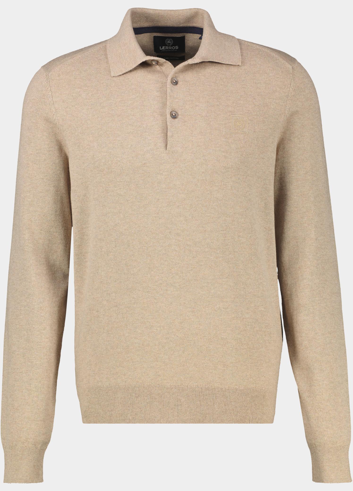 Lerros Polo lange mouwen heren Beige  2695220/141