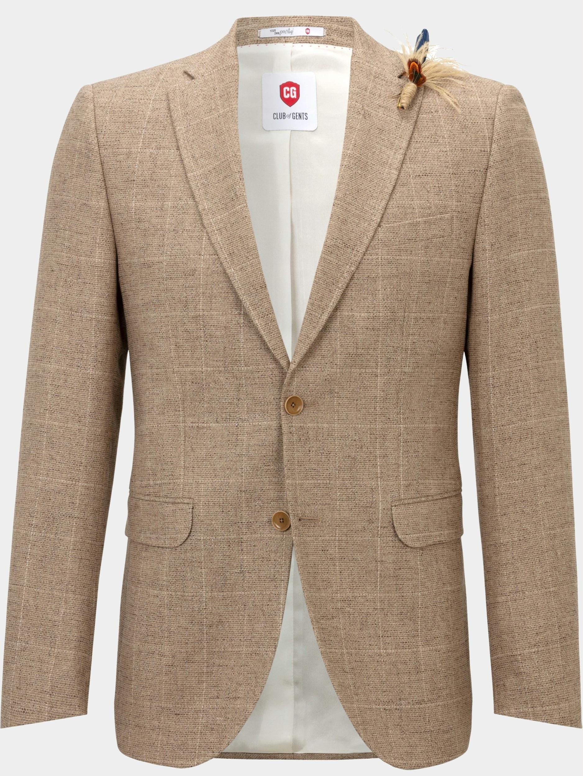 Club of Gents Colbert Mix & Match Beige Colbert in beige met ruit 15.004S3-225222 CG Paul SV/22
