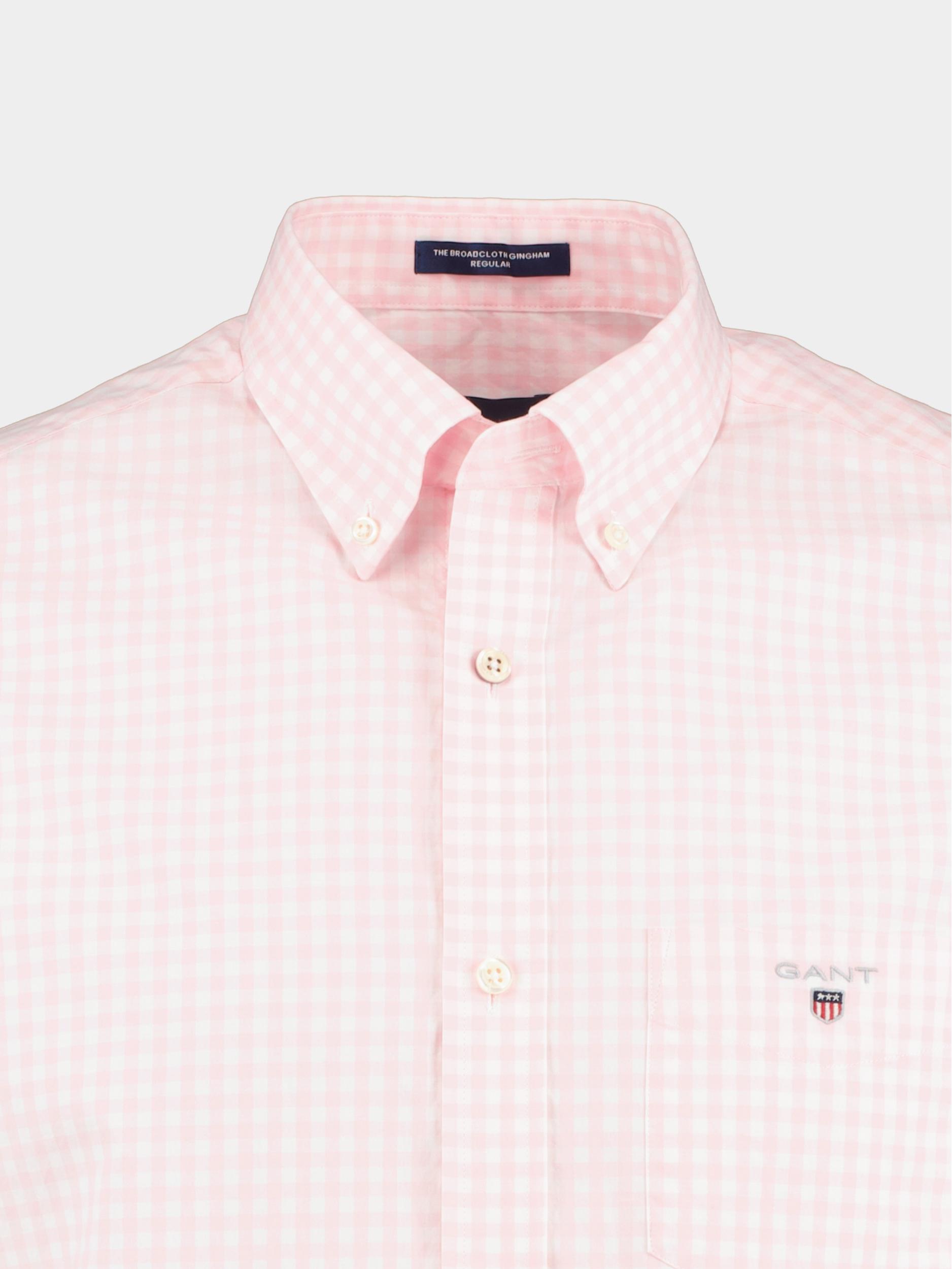Gant Casual hemd korte mouw Roze Reg Broadcloth Gingham SS BD 3046701/637