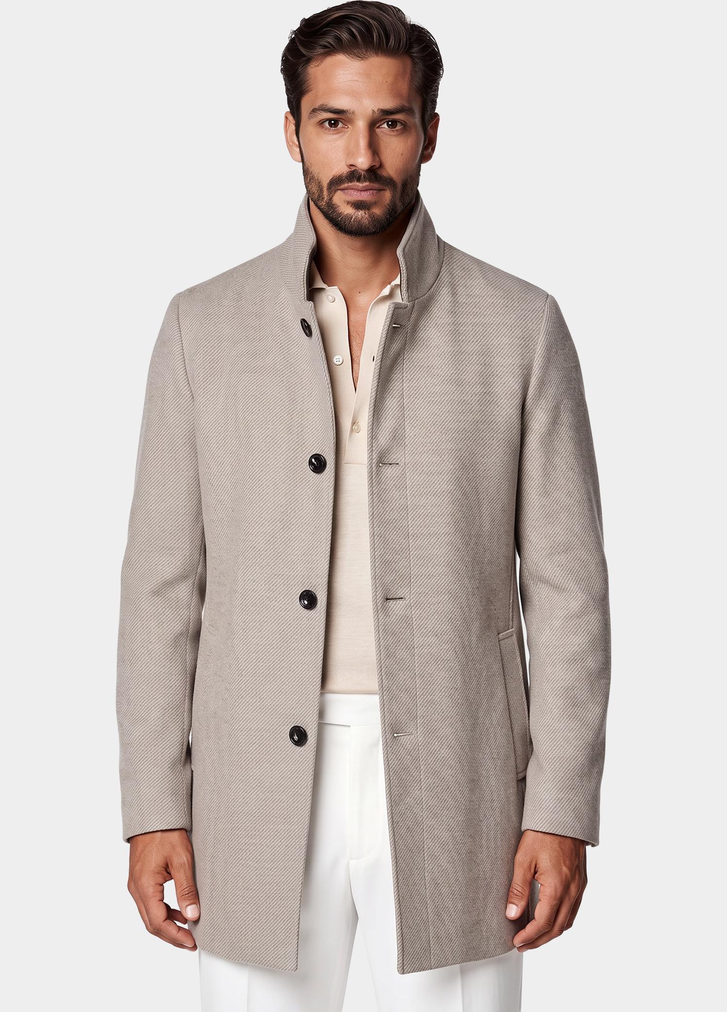Scotland Blue Wollen Jas Grijs Quinsy Coat SPE26301QU83SB/2501