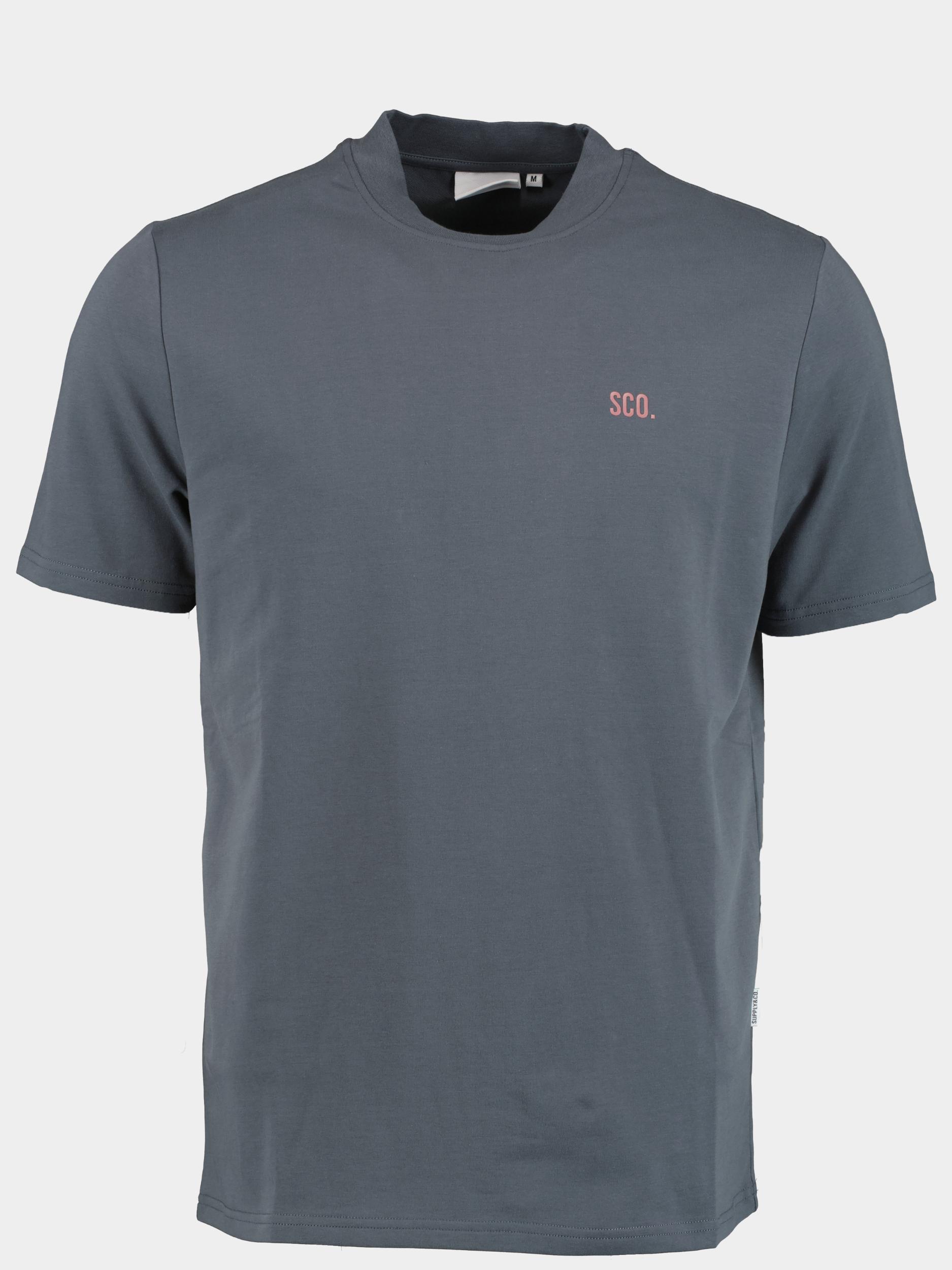 Supply & Co. T-shirt korte mouw Blauw Basic Tee With Chestlogo 23308BA50/267 midnight